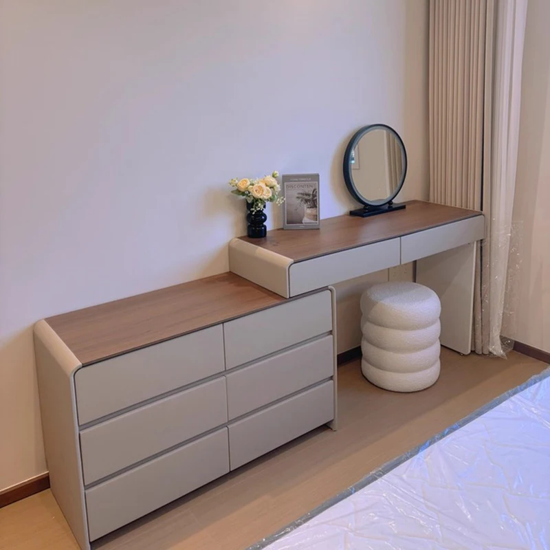 S06929f0f840f442fbcefd5b990ea9908C.webp Classic Nordic vanity table with mirror and stool for makeup storage - modern luxury bedroom furniture