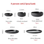 Nordic Ceramic Tableware Matte Glazed Japanese Style Ins Style Dishes Sets Salad Soup Bowl Flat Plate Dinnerware Dinner Set
