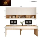 Solid wood desk with wardrobe and bookshelf combo for home office – Goldoma