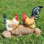 Creative Resin Rooster Hen Welcome Sign Decoration Items Home Livingroom Desk Sculpture Crafts Outdoor Garden Statue Accessories - Image 13