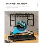 Goldoma 2-tier dish drying rack with swivel rotating on countertop