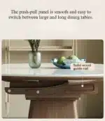 Slate Extendable Round Dining Table – angled view