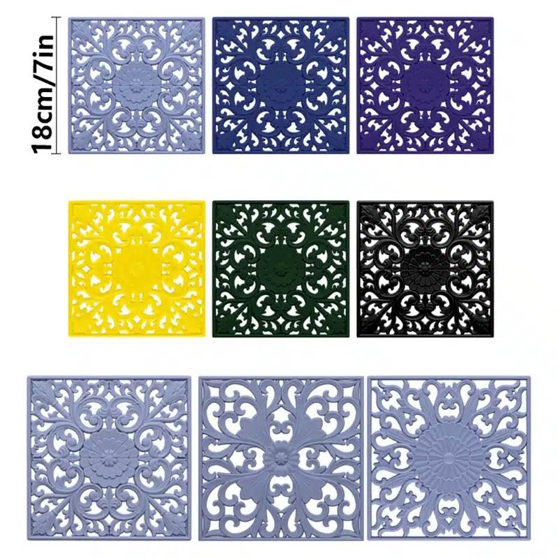3pcs Silicone Placemats Square Heat Resistant Mats Placemat Kitchen Tableware Mat Hot Pots and Pans Coaster Kitchen Accessories