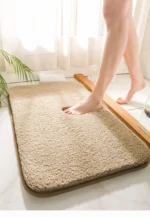 Super thick chenille absorbent door mat in 50x80cm size on a wooden floor