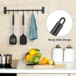 Goldoma silicone spatula set with two heat-resistant spatulas on a nonstick pan
