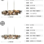 Postmodern Retro metal fragment Art Ceiling Chandelier Showroom Kitchen island Hanging lights Dining room Home decor
