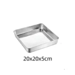 Golden Square Stainless Steel Food Service Tray plate set Nonstick Bakeware Fruit Cookie Bread Plate Kitchen Storage Container - Image 25