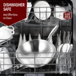 Tri-Ply 12.6 Inch Stainless Steel Wok Pan with Lid Stir-Frying Pan Induction Wok Dishwasher and Oven Safe Detachable Handle