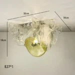 Amber / Gray Ice Slice LED Glass Ceiling Lights Bedroom Hallway Ideal Lampara Techo Ceiling Chandelier Novel Modern