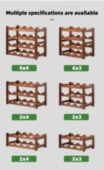 Wine Bottle Display Stand, 4 Tier Wooden Free Standing Wine Rack, Retro Minimalist Wine Storage Organizer Shelves for Home Decor - Image 14