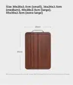 New Ebony Wood Cutting Board Antibacterial Anti Mold Kitchen Chopping Board Double Sided – close-up detail