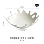 Nordic Coral Porcelain Salad Plate Abstract Irregular White Ceramic Dinner Plate Hotel Tableware Cooking Dishes Kitchen