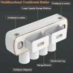 Magnetic Adsorption Inverted Toothbrush Holder 2 Automatic Toothpaste Squeezer Dispenser Storage Rack Bathroom Accessories