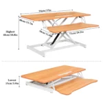 37" Wide Stand Up Desk Riser, Home Office Height Adjustable Standing Desk Converter – in a cozy room setting