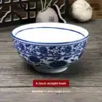 Chinese Sle Cerc Blue And White Dinnerware Set Thiened Bone Bowl Plate Tea Cup Spoon Four-Piece Table Setting – styled in a