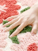 Creative Flower Bath Mat Home Bathroom Decoration Rug Thickened Flocking Super Fiber Carpet Absorbent Foot Mat Anti-slip