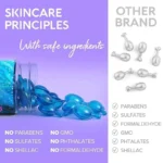 Capsule of Magic Hair Vitamin Capsule Keratin Oil floating in water with bubbles