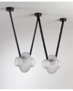 Italy New Designer Luxury Glass LED Pendant Lamp Living Room Bedroom Bar Restaurant Leather Chandelier Interiordecor Lighting