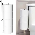 Toilet Paper Holder with Storagefor Tissue Wall Mounted Over The Tank Toilet Paper Holder Organizer Self Adhesive Toilet