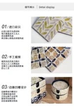 6 Pieces Colorful Shell Coaster Set Circle/Square Teapot Cup Insulation Pad Desktop Tableware Bowl Mat Home Kitchen Supplies