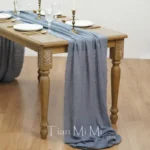 2-10Meters Pure Cotton Table Runner Retro Burr Texture Gauze Cloth Dining Vintage Wedding Party Christmas Linen Decoration