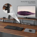 Standing Desk w/ 2 Adjustable Monitor Shelves,Electric Stand Up Desk with Memory Controller & Adjustable Height – styled