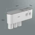 Automatic Toothpaste Dispenser Magnetic Adsorption Inverted Toothbrush Holder With Cup Toothpaste Bathroom Storage Rack Set