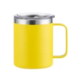 12oz Stainless Steel Mug with Handle Insulated Coffee Cup Insulated Tumbler Sliding Lid Gift for Camping, Office, Home,