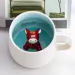 Creative Ceramic Coffee Mug with Lid and Spoon Cute Cartoon Three-dimensional Kawaii Animal Milk Cup Couple Gift Water Cup