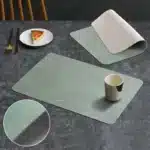 Luxury Placemat Leather Waterproof Double Layer Cowhide Western Food Mat Hotel Insulation Mat Placemats for Dinning Table