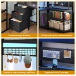 Twin Loft Bed L-Shaped Gaming Desk Storage Hutch Power Outlet Metal Frame RGB Lights Space Saving Teens Black, Customized