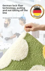 Non-Slip High-Absorbency Microfiber Bath Mat - Floral Plush Bathroom Rug, Thickened Fashionable Home Decor – top view