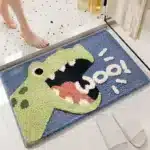 40*60cm Bath Mat Cute Lion Dinosaur Crocodile Bathroom Carpet Flocking Waterproof Non-Slip Shower Rug Entrance Door Foot