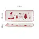 Creative Christmas Ceramic Cookies Jar Rectangular Dinner Plate Round Santa Claus Tableware Household Dessert Fruit Snack