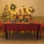 Christmas Checkered Tablecloth Rectangle Red Buffalo Plaid Linen Cotton Gingham Xmas Table Cloths Winter Farmhouse Table
