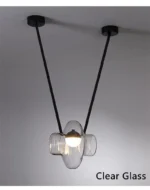 Italy New Designer Luxury Glass LED Pendant Lamp Living Room Bedroom Bar Restaurant Leather Chandelier Interiordecor