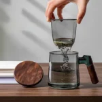 400ml heat-resistant Glass Tea Cup With Infuser Steeper And Lid Brewing Loose Leaf Tea Flower Tea Separation Tea Mug – top
