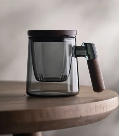 400ml heat-resistant Glass Tea Cup With Infuser Steeper And Lid Brewing Loose Leaf Tea Flower Tea Separation Tea Mug