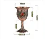 European Gemstone Rose Metal High Footed Wine Cup Wedding Toast Cup Household Wine Glass Holiday Gift – close-up detail