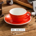 Creative Color 150ml Espresso Cup with Saucer Home Dessert Plate Tea Cup Couple Mug Gift Office Mug Tabletop Decoration