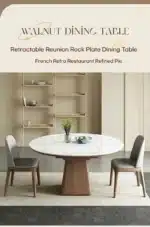 Slate Extendable Round Dining Table – side view