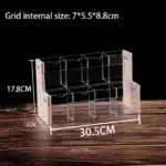 Wood Acrylic Pen Holder with Price Slot Stationery Storage Rack Brush Case Organizer Supermarket Display Stand Cosmetic