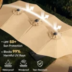 Large 15ft patio umbrella with base included in outdoor setting