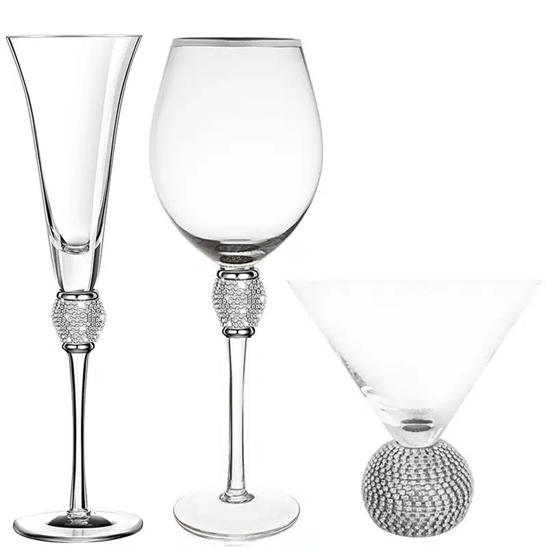 4/2Pcs Creative Silver Rimmed Wine Glasses Set Diamond Glass Cup Cocktail Glass Champagne Cup Bar 4/2Pcs Creative Silver Rimmed Wine Glasses Set Diamond Glass Cup Cocktail Glass Champagne Cup Bar Party Long Stem Wedding