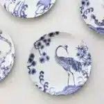 Chinese Painted Auspicious Animals Dessert Plates Vintage Blue and White Underglaze Ceramic Dinner Plate Afternoon Tea