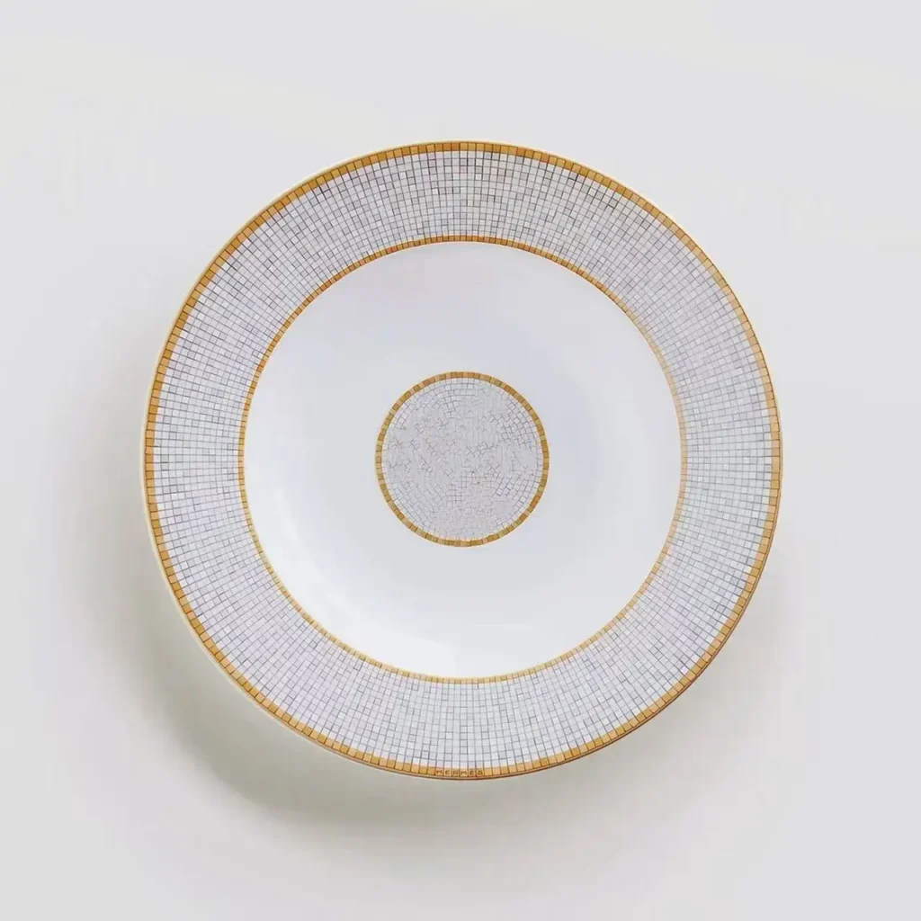 Newest Mosaic Patterned Grid-Shaped Dinner Plate Coffee Cup & Saucer Set Bone Coffee Sets Glasses Gold Outline Plates