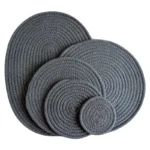 Rope Woven Thermal Insulation Placemat, Home Kitchen Cotton Meal Mat, Dining Table Decor, Cup Coaster, Pot Pad, Europe,