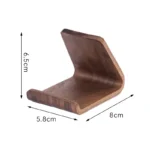 2-in-1 Solid Wood Phone Stand - Black Walnut Business Card Display Rack for Home Office Desk Decor – base detail