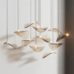 2026 New French Clear Glass Lustre Chandelier, Custom Hardware Pendant Lamp for Duplex Stairwell, Elegant Light for Ceilings