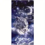 Beach towel starry white tiger pattern sun protection windproof suitable for swimming pool camping travel blanket - Image 3